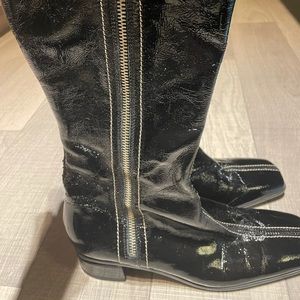 Black winter boots - half calf style
